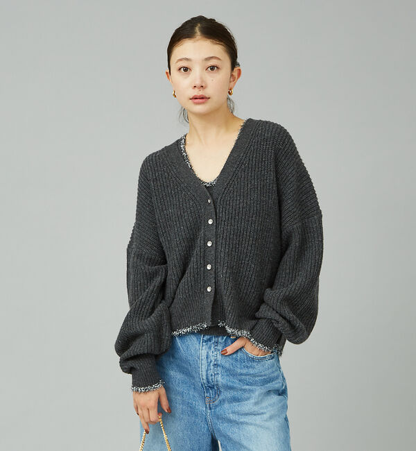 Rouge vif「【２点セット】ウール混フェザーラインアンサブルニット」|ニット・セーター|