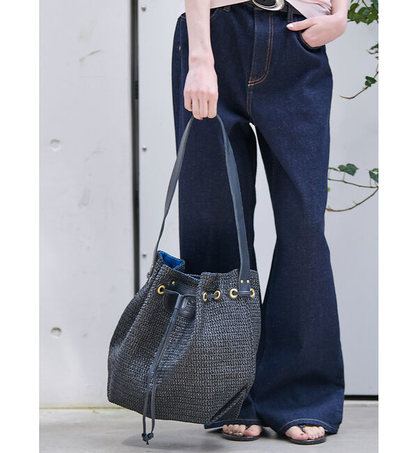 Rouge vif「【Ampersand / アンパサンド】basket like bag/AP24」|ショルダー・メッセンジャー|ブラック