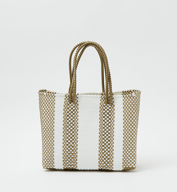 Rouge vif「【MOON BIRD/ムーンバード】手編みのメルカドバッグ/TANPIN S/手」|トートバッグ|ストライプ