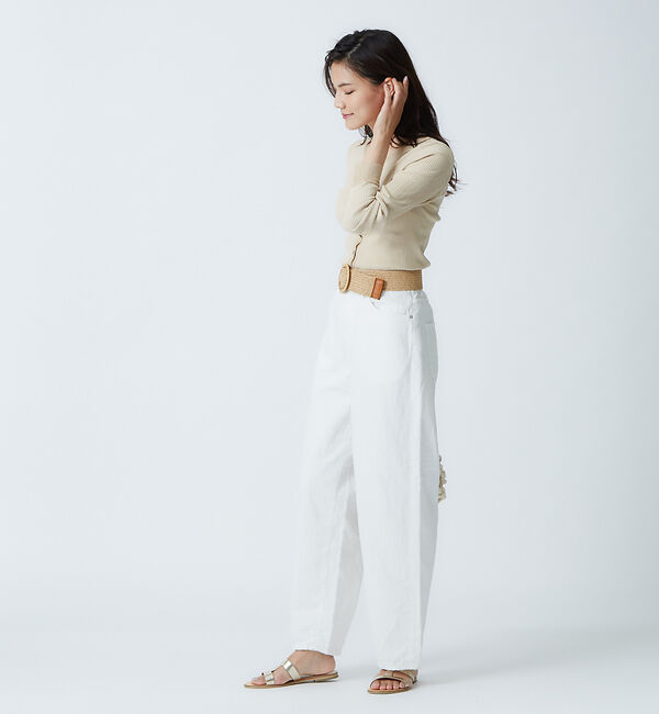 qualite「e&times;qualite STAFF コットンリネンワイドストレートデニム」|デニム|