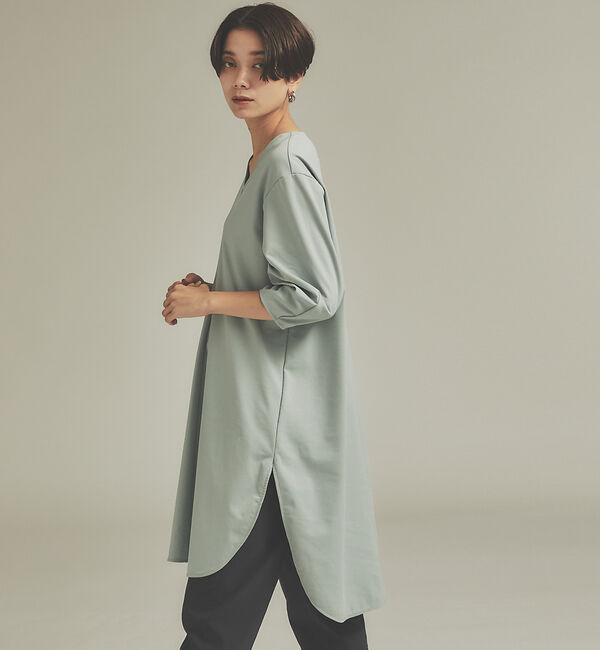 qualite「ロングチュニックカットソー」|Tシャツ・カットソー|