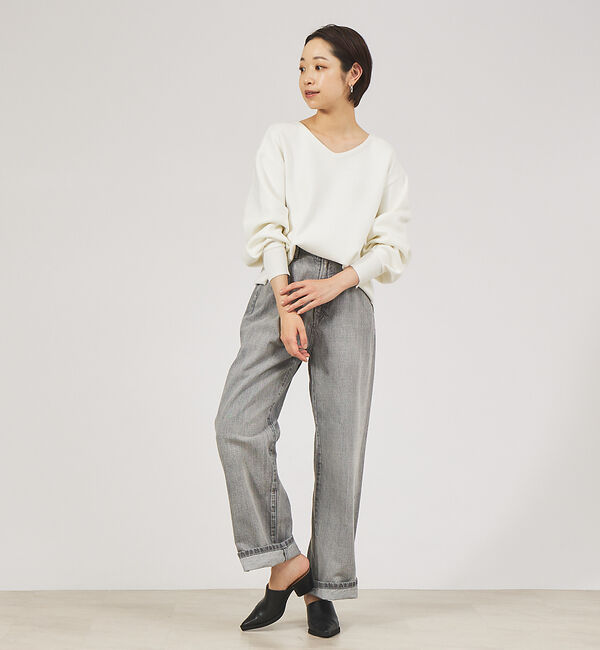 qualite「【e&times;qualite】ワイドデニム」|デニム|