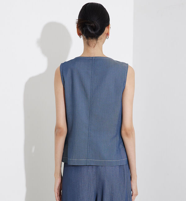 qualite「テンセルデニムノースリーブ」|キャミソール|