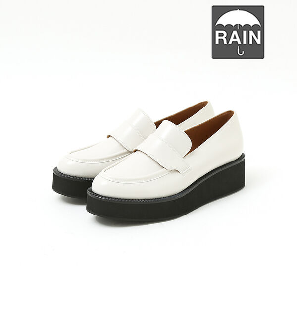 AU BANNISTER「【生活防水】厚底ローファー」|レインシューズ|アイボリー