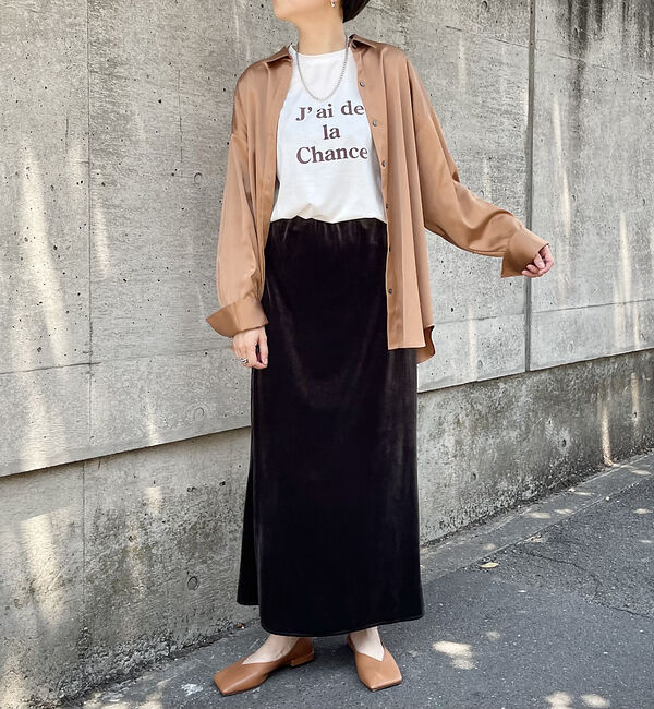 abahouse mavie「ベロア&プリントマーメイドスカート」|スカート|