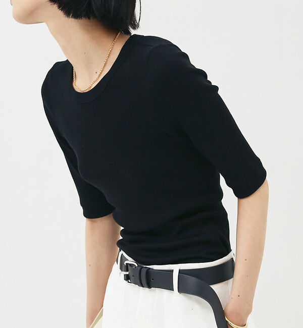 The Store by C' 「【COCUCA】ウォッシャブルシルクリブプルオーバー」|Tシャツ・カットソー|