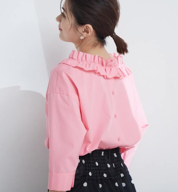 TIARA「バックボタンフリルブラウス」|シャツ・ブラウス|