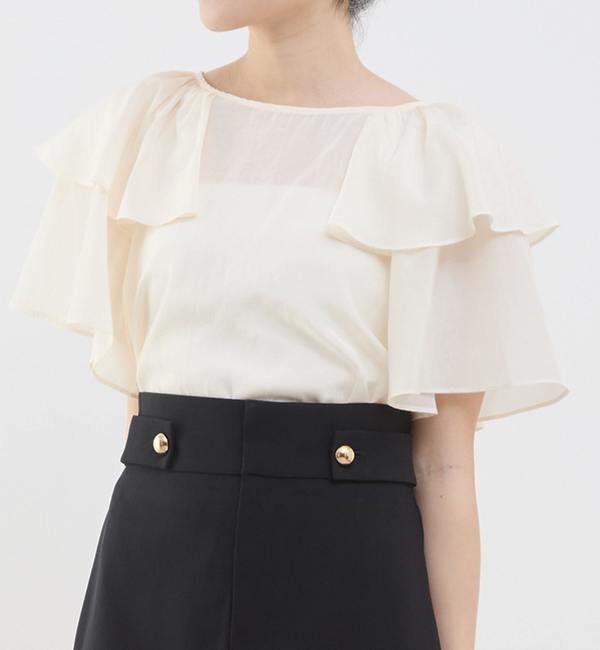 TIARA「フリルカラー2WAYブラウス」|シャツ・ブラウス|オフホワイト