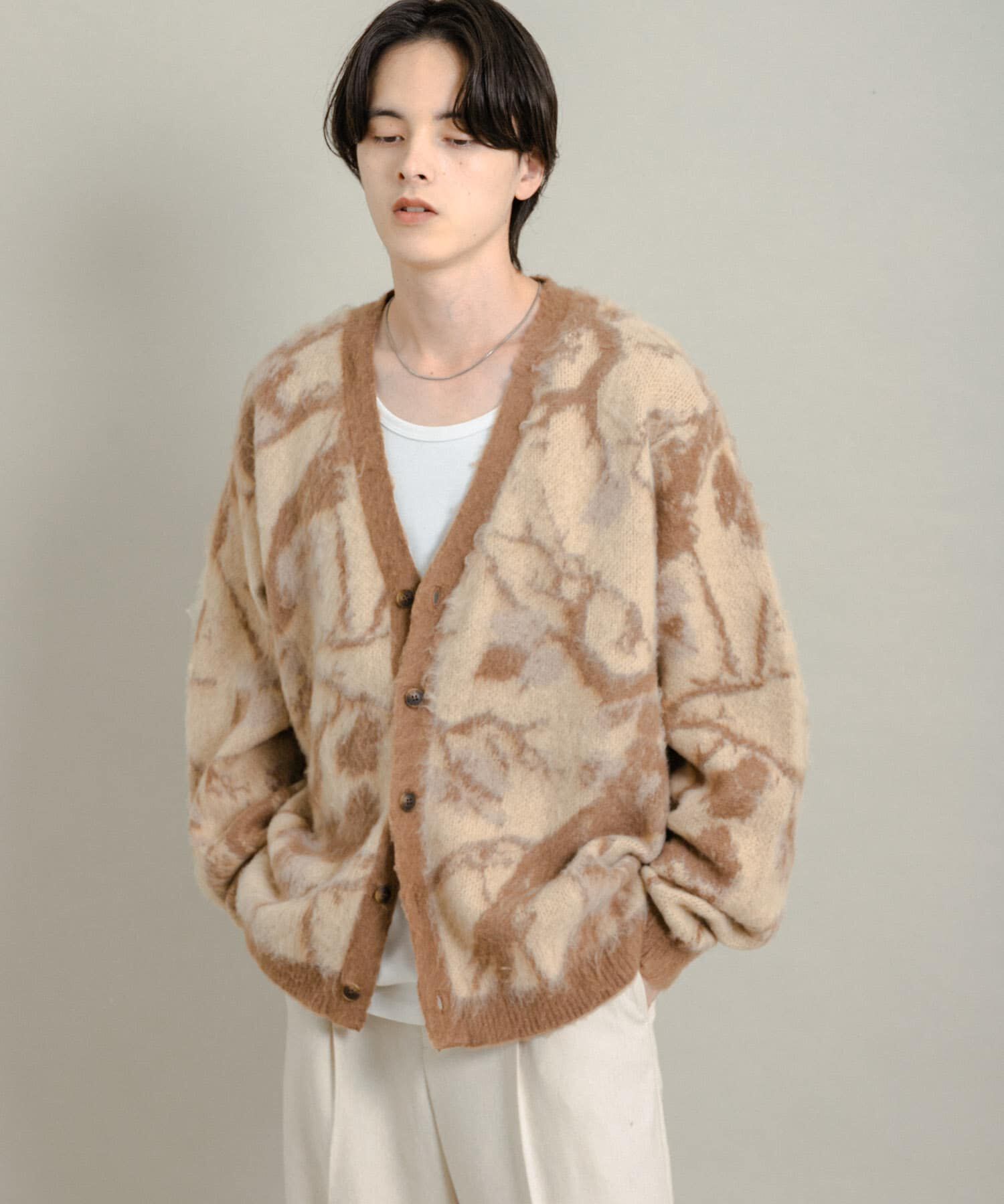 SENSE OF PLACE by URBAN RESEARCH「ツリーカモニットカーディガン」|ニット・セーター|