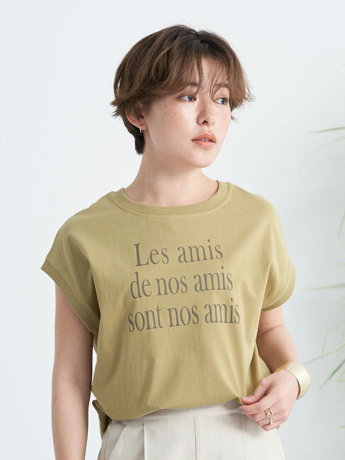 earth music&ecology「フレンチスリーブロゴTシャツ」|Tシャツ・カットソー|