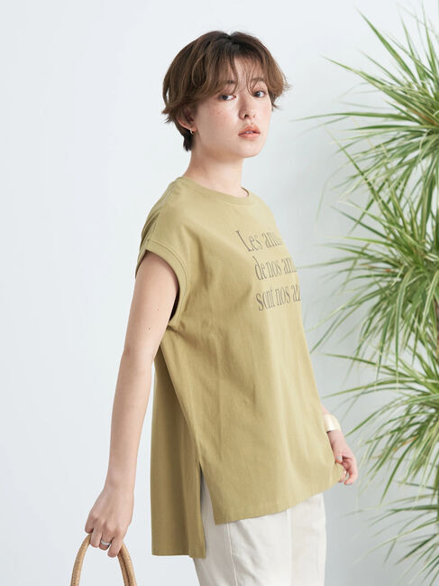 earth music&ecology「フレンチスリーブロゴTシャツ」|Tシャツ・カットソー|