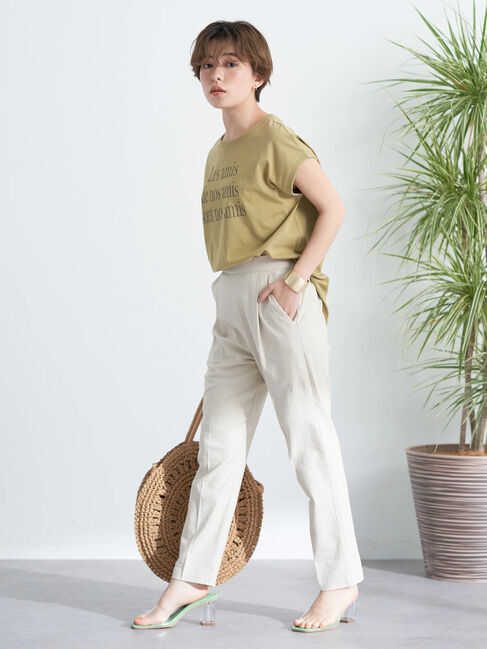 earth music&ecology「フレンチスリーブロゴTシャツ」|Tシャツ・カットソー|