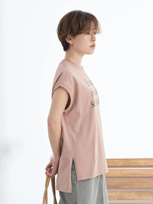 earth music&ecology「フレンチスリーブロゴTシャツ」|Tシャツ・カットソー|