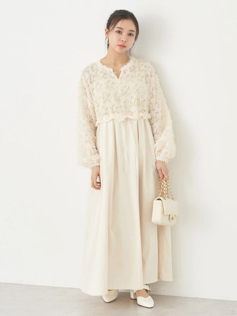 earth music&ecology「ジャガード切替ワンピース」|ワンピース|Ivory