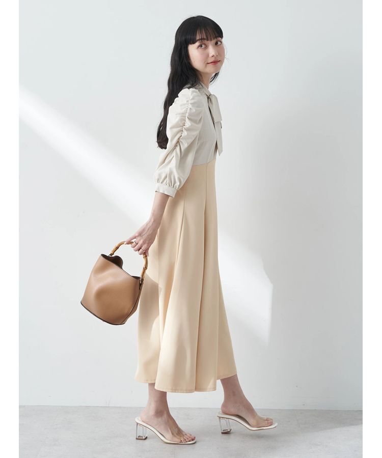 earth music&ecology「ハイウエスト切り替えドッキングフレアワンピース」|ワンピース|