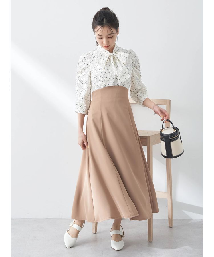 earth music&ecology「ハイウエスト切り替えドッキングフレアワンピース」|ワンピース|