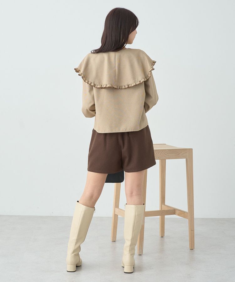 earth music&ecology「ラッフルカラーチェックブラウス」|シャツ・ブラウス|