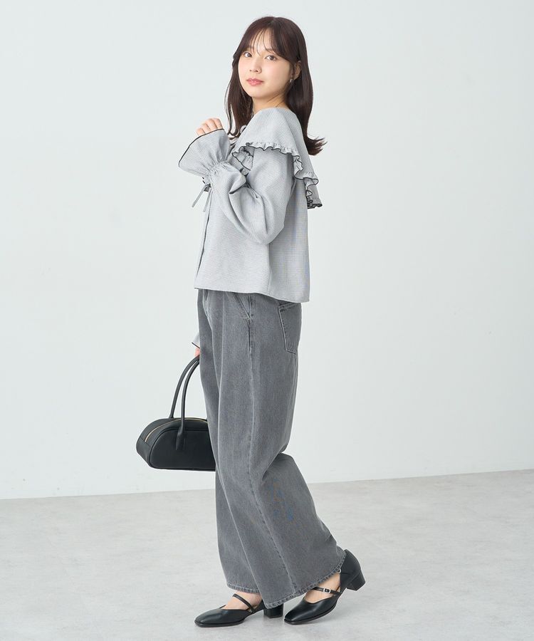 earth music&ecology「ラッフルカラーチェックブラウス」|シャツ・ブラウス|