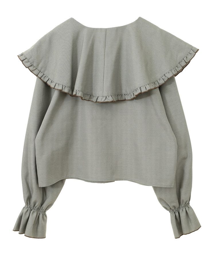 earth music&ecology「ラッフルカラーチェックブラウス」|シャツ・ブラウス|