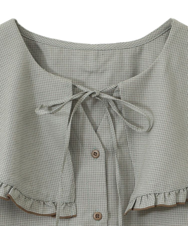 earth music&ecology「ラッフルカラーチェックブラウス」|シャツ・ブラウス|