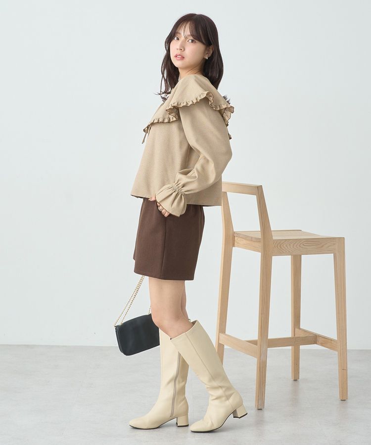 earth music&ecology「ラッフルカラーチェックブラウス」|シャツ・ブラウス|