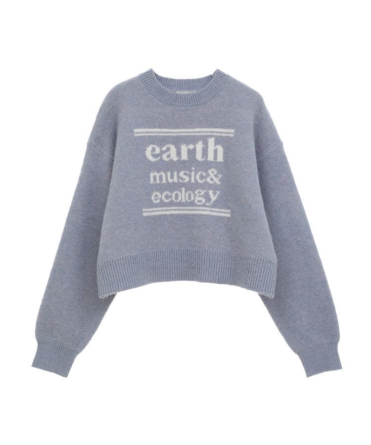 earth music&ecology「ジャガードロゴニットプルオーバー」|ニット・セーター|Blue