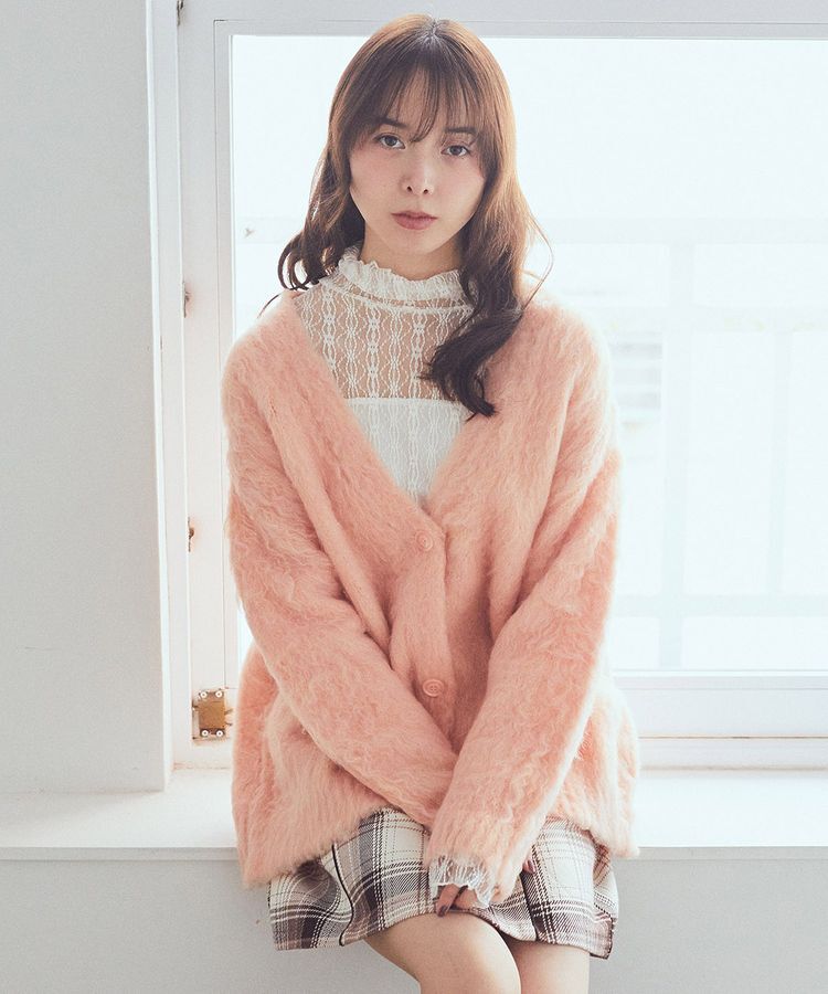 earth music&ecology「なみなみ起毛Vネックカーディガン」|カーディガン|