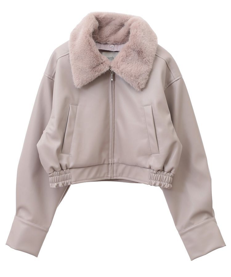 earth music&ecology「襟ファーレザーブルゾン」|ブルゾン・スタジャン|