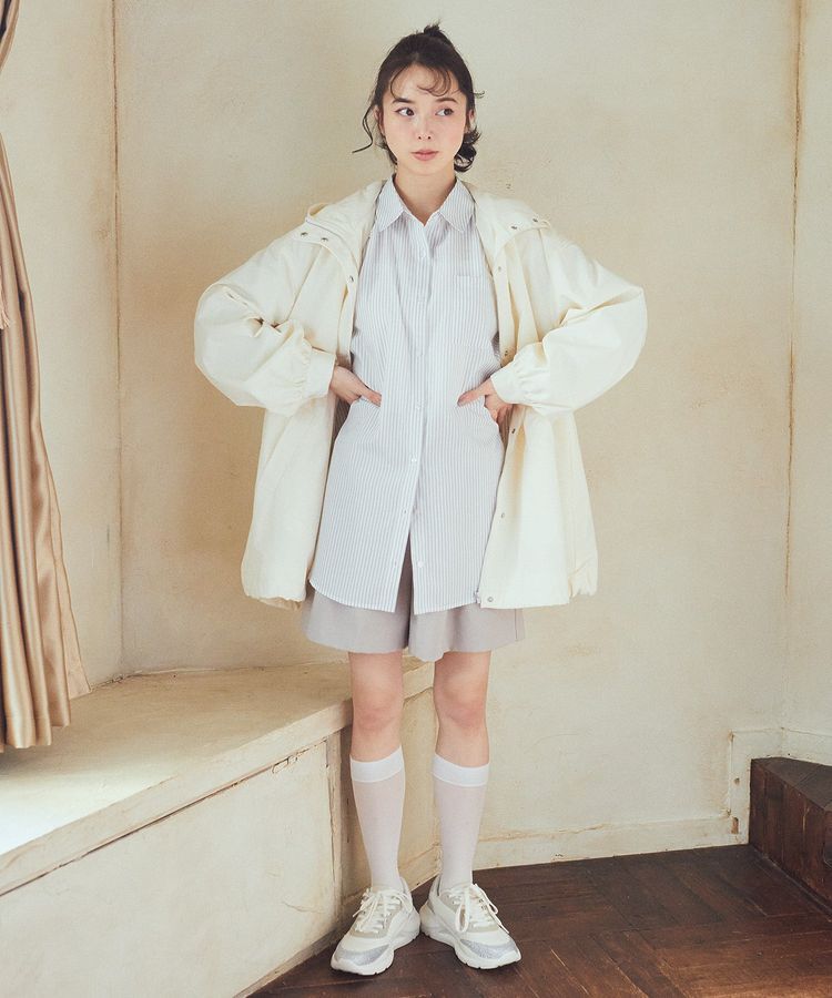 earth music&ecology「ドロストミドル丈パーカー」|ブルゾン・スタジャン|