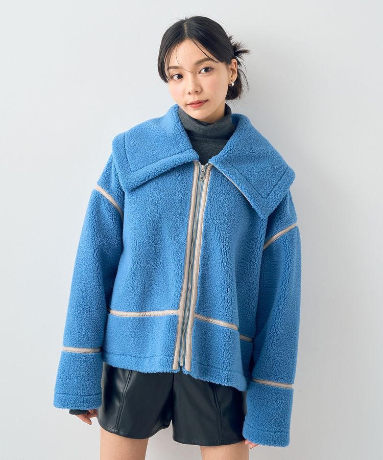 earth music&ecology「ビッグカラーボアフェイスブルゾン」|ブルゾン・スタジャン|