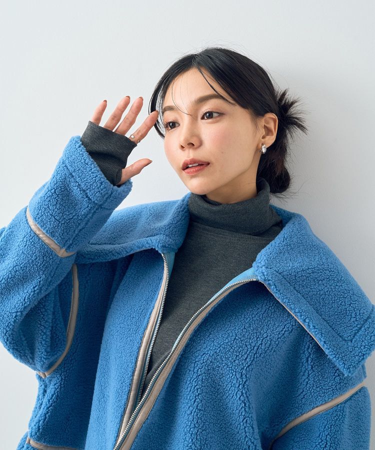 earth music&ecology「ビッグカラーボアフェイスブルゾン」|ブルゾン・スタジャン|