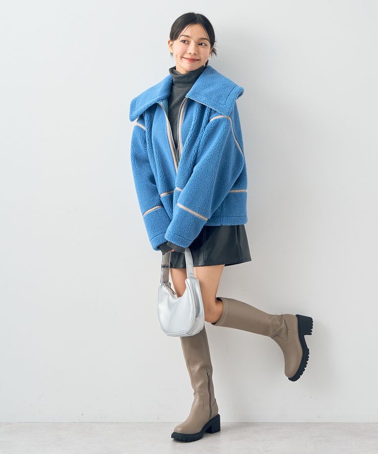 earth music&ecology「ビッグカラーボアフェイスブルゾン」|ブルゾン・スタジャン|