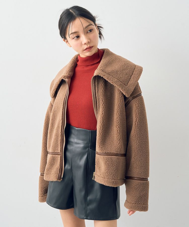 earth music&ecology「ビッグカラーボアフェイスブルゾン」|ブルゾン・スタジャン|