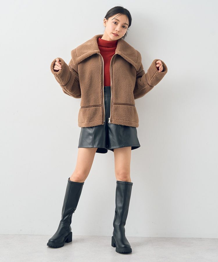 earth music&ecology「ビッグカラーボアフェイスブルゾン」|ブルゾン・スタジャン|