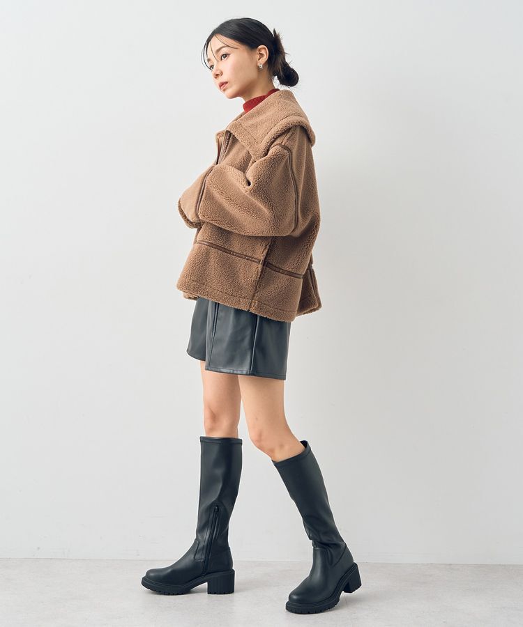 earth music&ecology「ビッグカラーボアフェイスブルゾン」|ブルゾン・スタジャン|