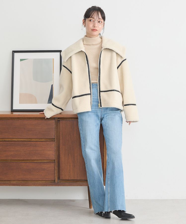 earth music&ecology「ビッグカラーボアフェイスブルゾン」|ブルゾン・スタジャン|