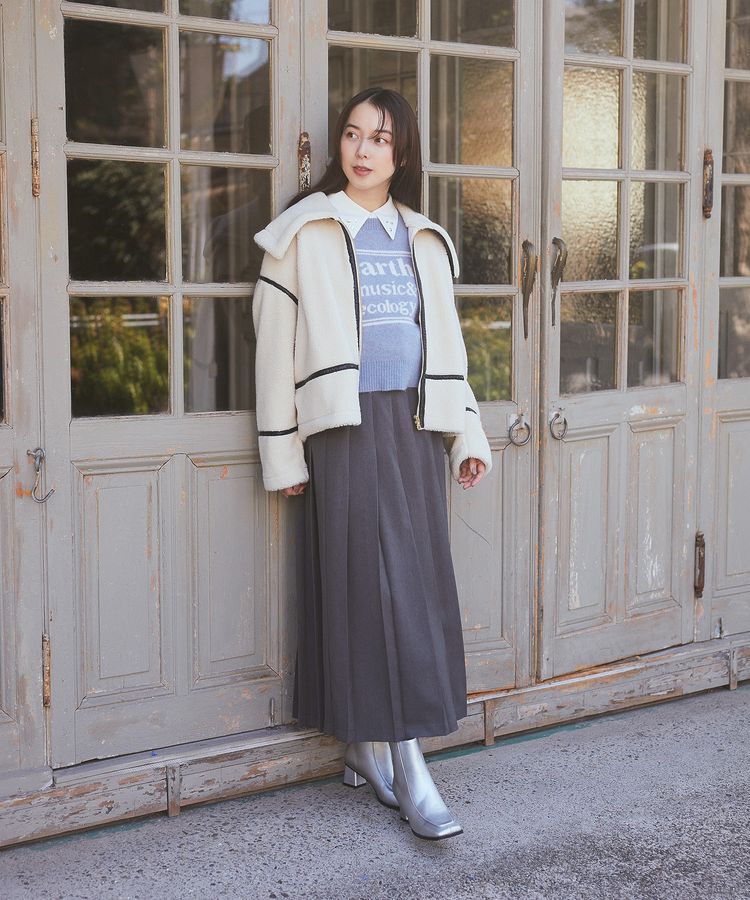 earth music&ecology「ビッグカラーボアフェイスブルゾン」|ブルゾン・スタジャン|