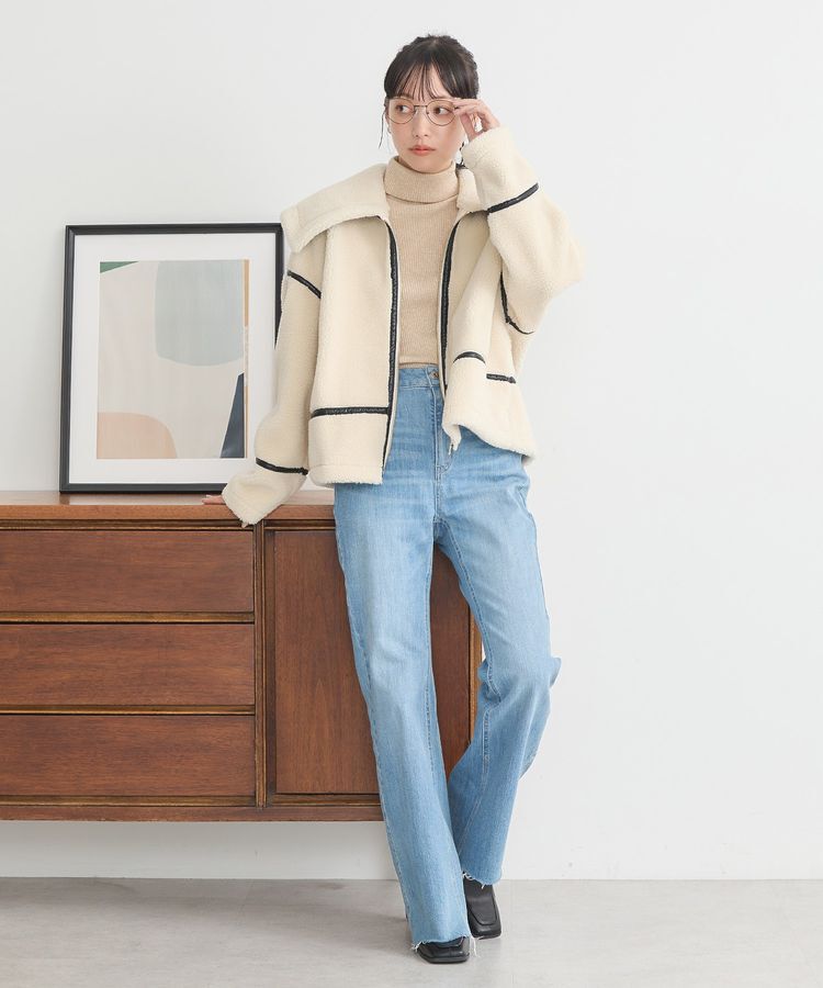 earth music&ecology「ビッグカラーボアフェイスブルゾン」|ブルゾン・スタジャン|