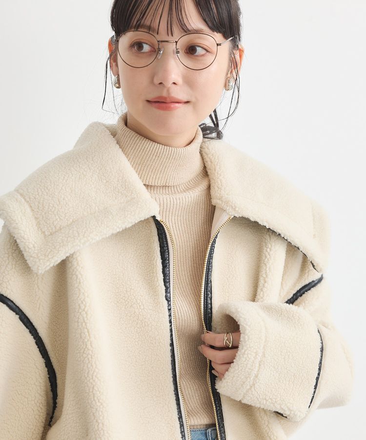 earth music&ecology「ビッグカラーボアフェイスブルゾン」|ブルゾン・スタジャン|