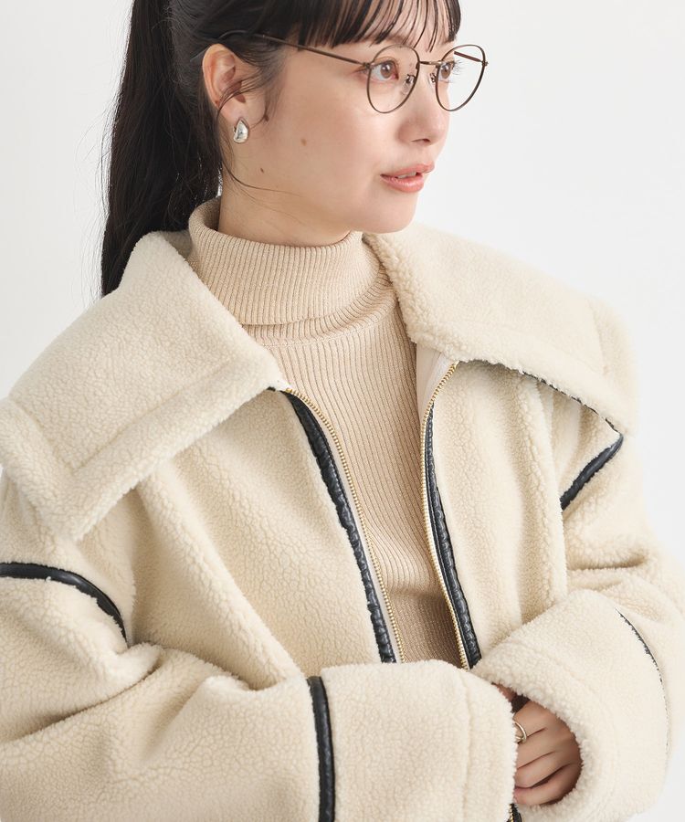 earth music&ecology「ビッグカラーボアフェイスブルゾン」|ブルゾン・スタジャン|