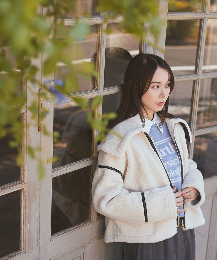 earth music&ecology「ビッグカラーボアフェイスブルゾン」|ブルゾン・スタジャン|