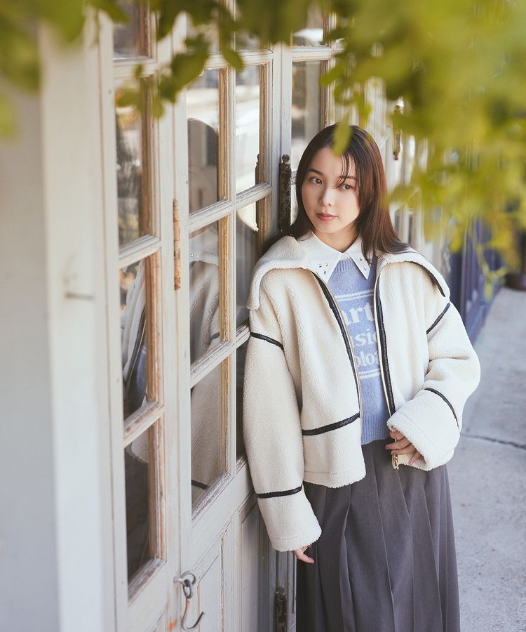 earth music&ecology「ビッグカラーボアフェイスブルゾン」|ブルゾン・スタジャン|