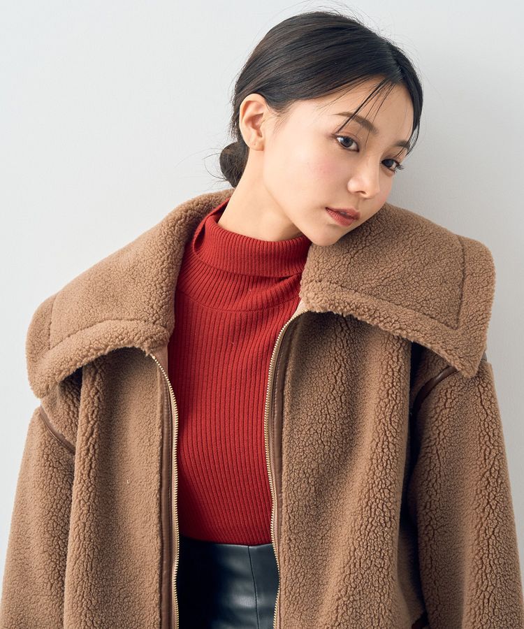 earth music&ecology「ビッグカラーボアフェイスブルゾン」|ブルゾン・スタジャン|