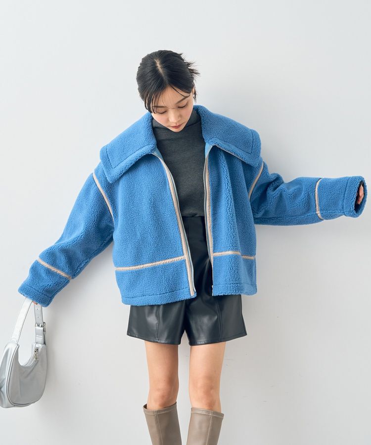 earth music&ecology「ビッグカラーボアフェイスブルゾン」|ブルゾン・スタジャン|