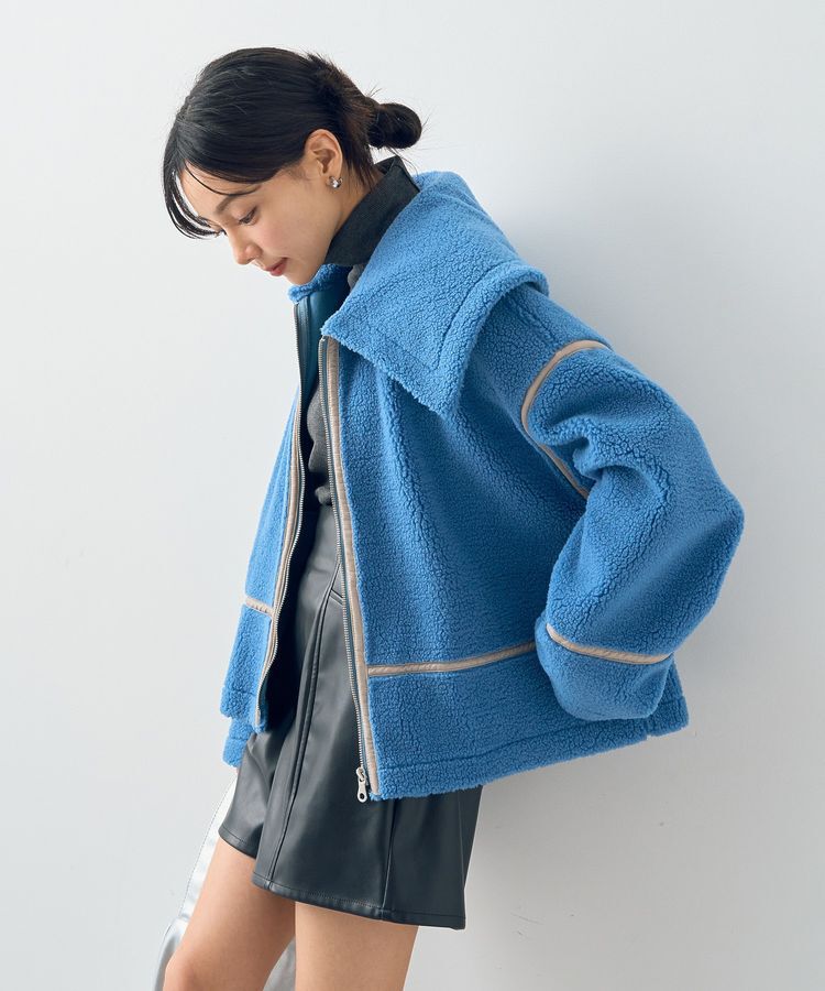 earth music&ecology「ビッグカラーボアフェイスブルゾン」|ブルゾン・スタジャン|