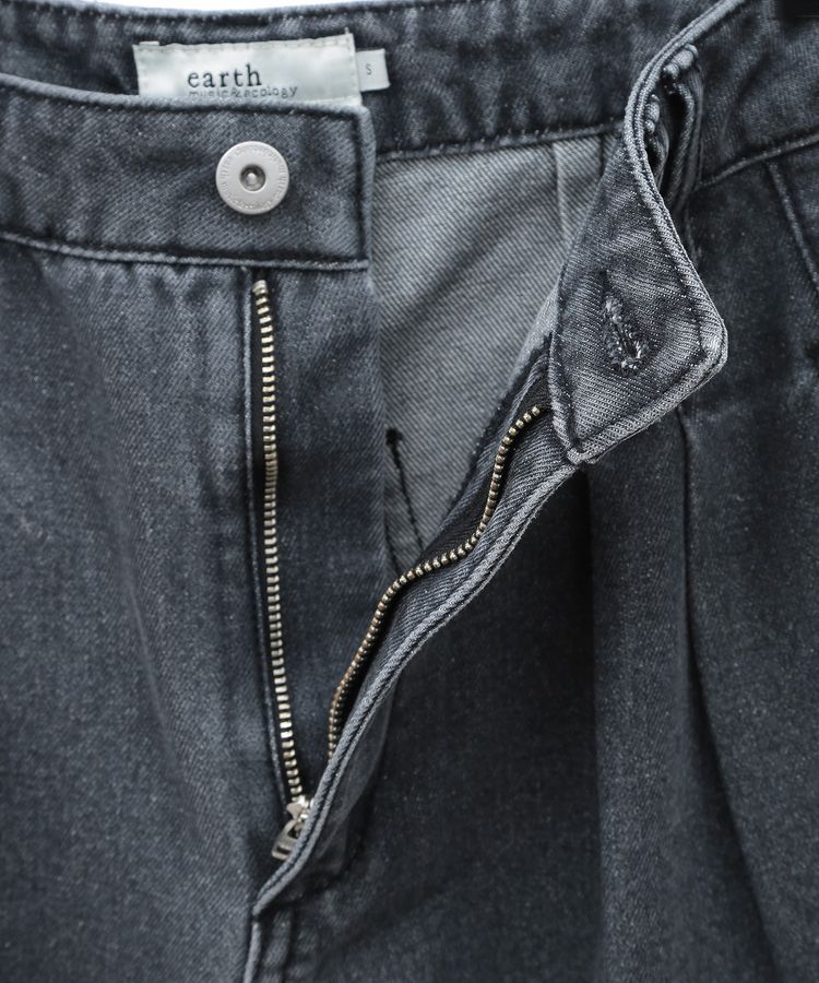 earth music&ecology「ダブルタックワイドデニムパンツ」|デニム|