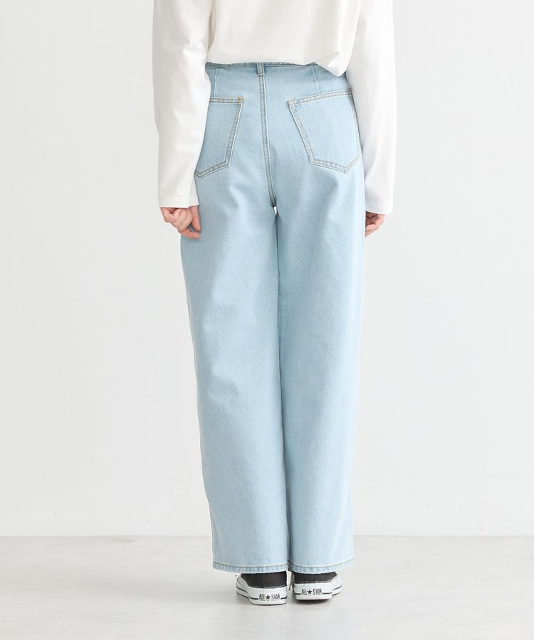 earth music&ecology「ダブルタックワイドデニムパンツ」|デニム|