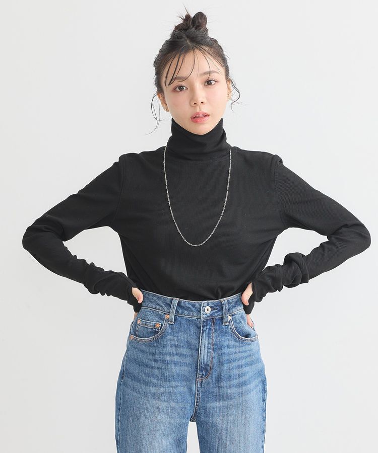 earth music&ecology「リブタートルネックプルオーバー」|Tシャツ・カットソー|