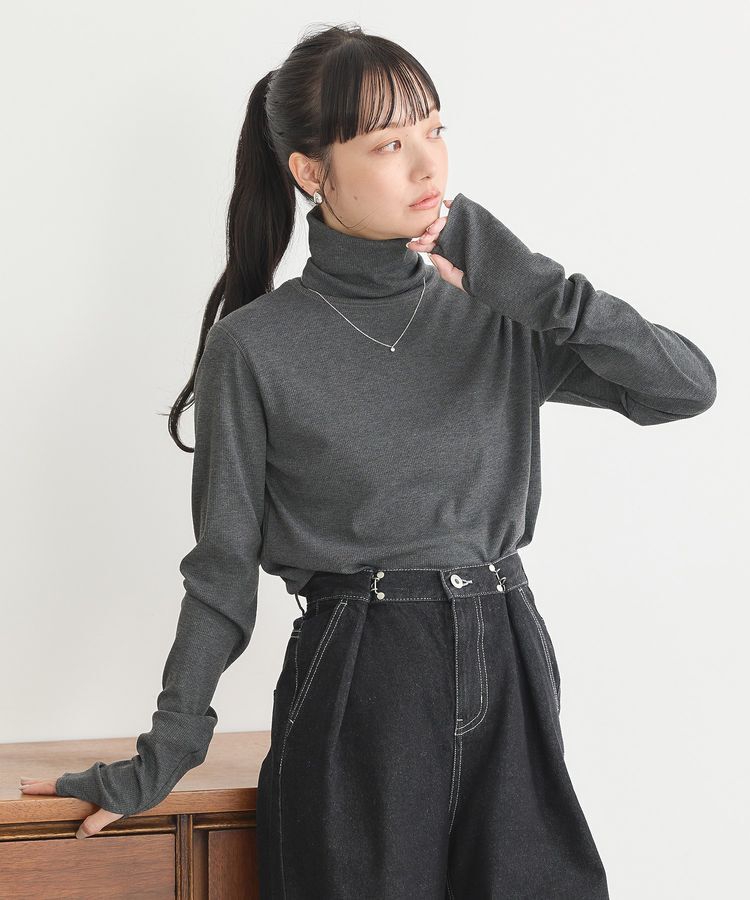 earth music&ecology「リブタートルネックプルオーバー」|Tシャツ・カットソー|