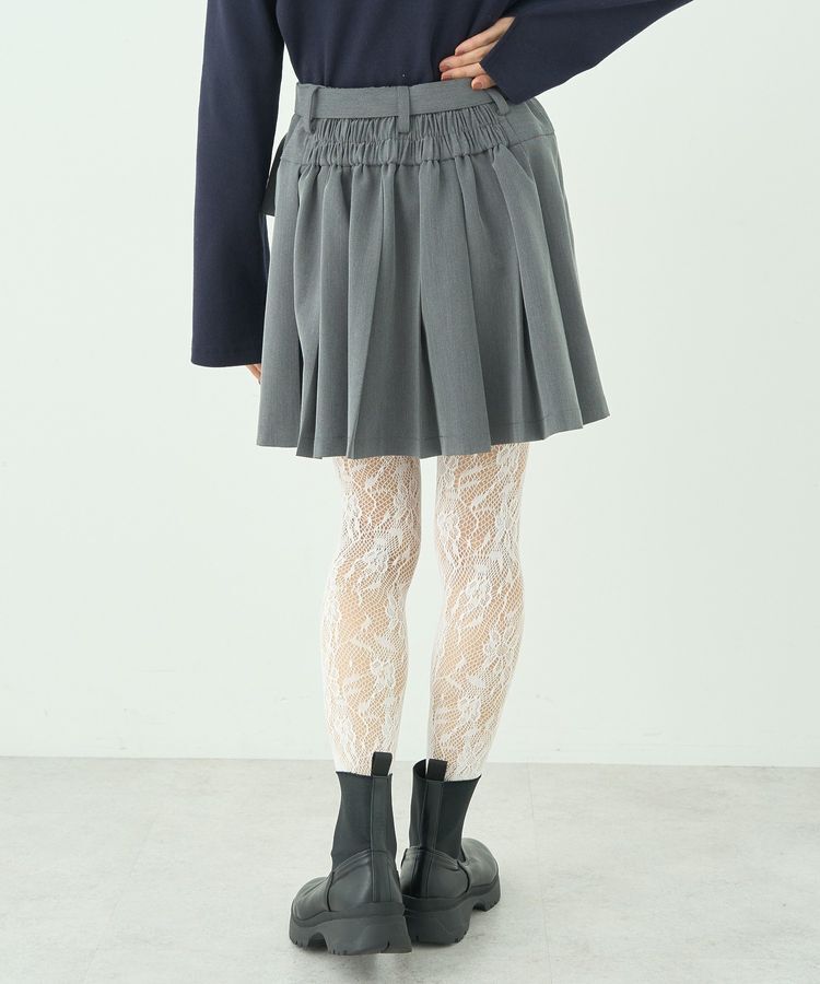 earth music&ecology「ベルト付きプリーツミニスカート」|スカート|